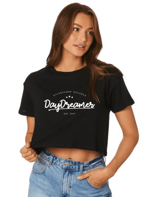 WOMENS CROP TEE: Black